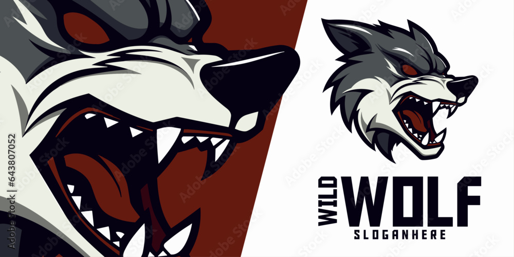 Wild Wolf: Logo, Mascot, Illustrated Illustration, Vector Graphics for ...