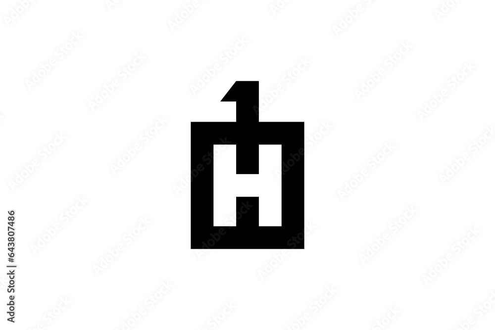H1 logo vector sign template 