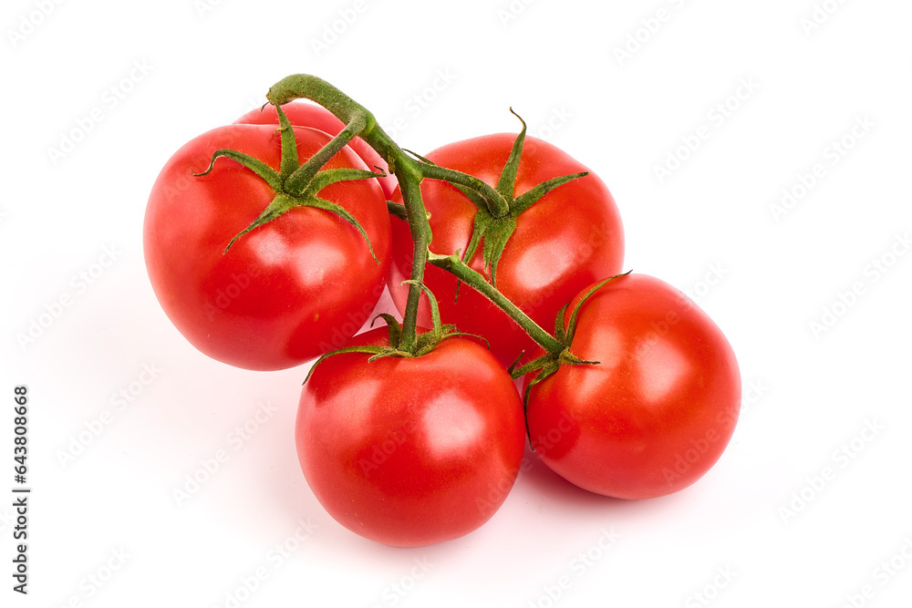 Tomatoes isolated on white background.