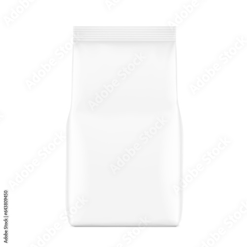High realistic vertical bag mockup. Front view. Vector illustration isolated on white background. Ready for use in presentation, promo, advertising and more. EPS10.