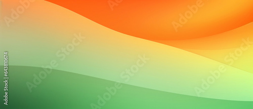 Abstrakcyjne gradientowe tło - fale w kolorze zielonym i pomarańczowym. Warstwy, struktura. © yeseyes9