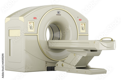 PET scanner, positron emission tomography or Magnetic Resonance Imaging Scanner MRI, 3D rendering isolated on transparent background photo