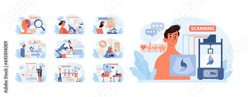 Healthtech set. Innovative diagnosis and treatment methodics. Telemedicine