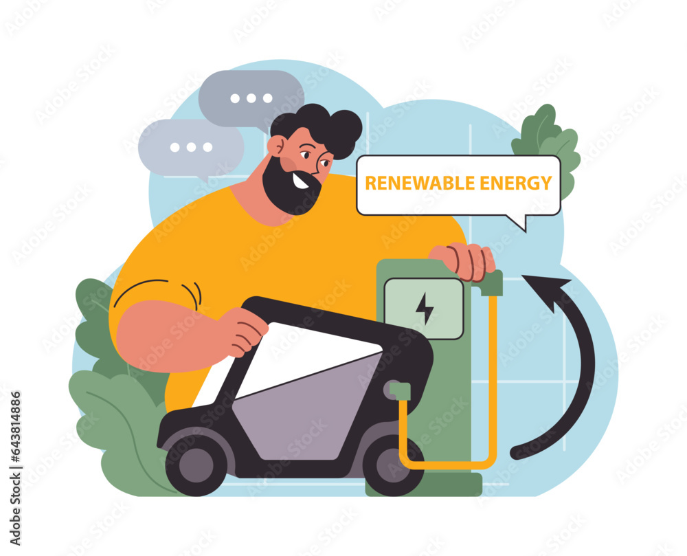 Renewable power. Sustainable electricity consumption and green public