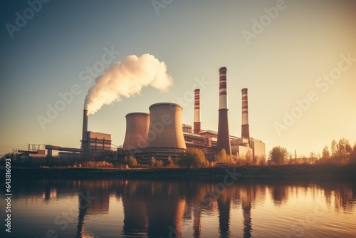 Power Plant - Energy Source - Soft Focus Blurry Background - AI Generated