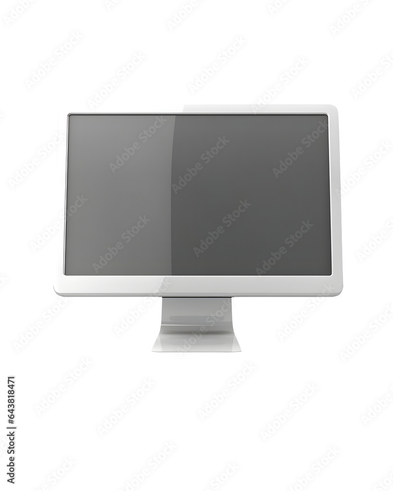 Turned off Computer screen isolated on transparent background, Generative ai Turned off Computer screen isolated on transparent background, Generative ai