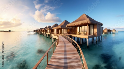 Staying in over water bungalows surrounded by turquoise lagoons 