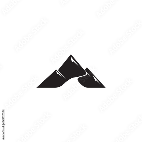 mountain road nature logo design vector illustration