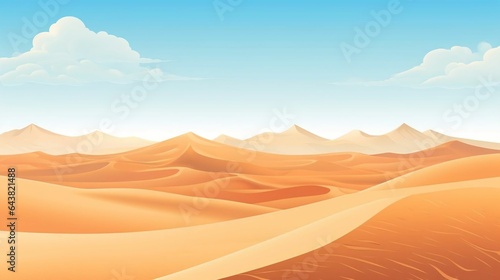 A vast desert landscape with sand dunes and a clear sky © Halim Karya Art
