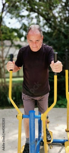 senior person on a swing photo