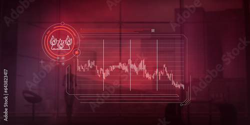 Infographics of the dynamics of falling prices in natural gas trading. photo