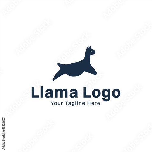 Elegant and Playful Vector Llama Alpaca Logo Design with