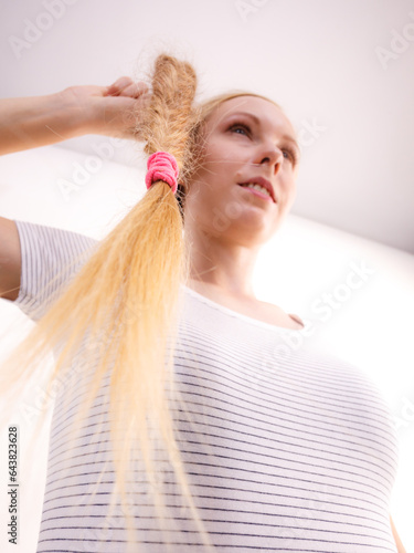 Blonde girl with braid hair