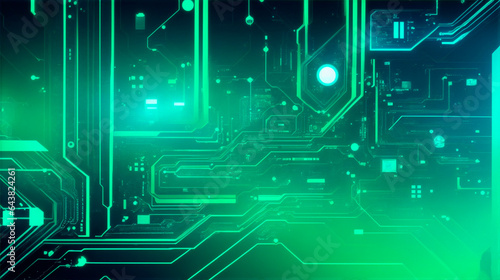 circuit board background, futuristic, blue-green colour