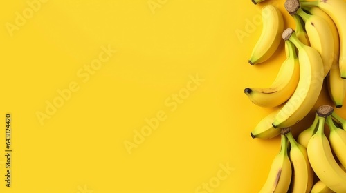 Minimalist banana background. Copy space. Space for text