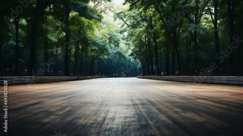 background Forest sceEmpty race track with clear space