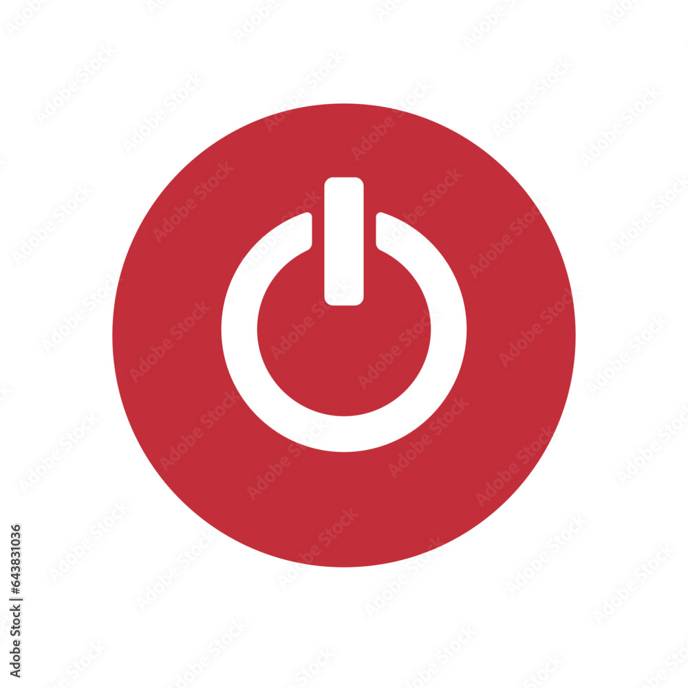 Vector flat on off button isolated on white background Vector flat on off button isolated on white background