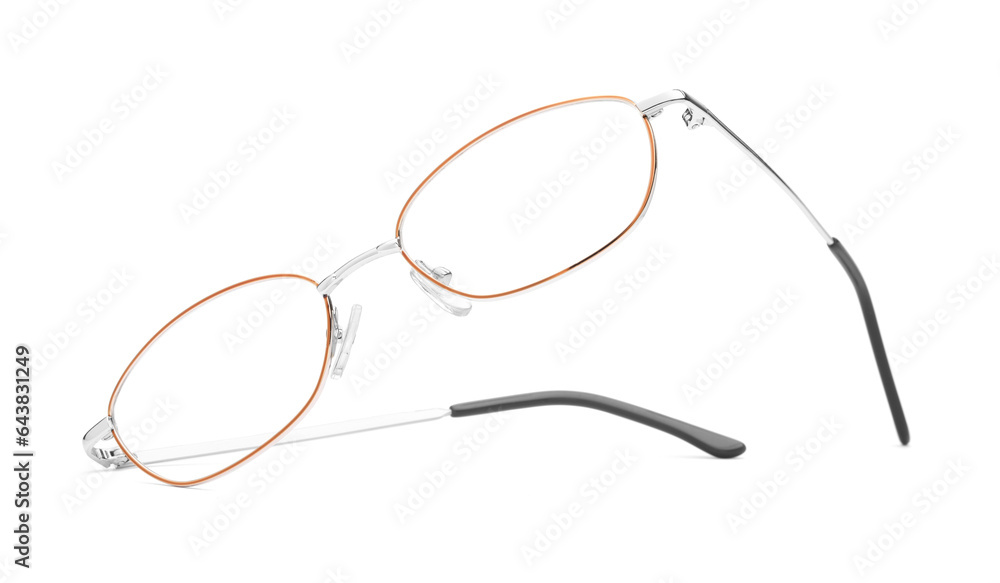 Stylish pair of glasses isolated on white Stylish pair of glasses isolated on white