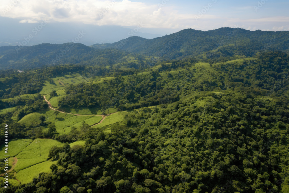 Nature's Serene Haven: A Majestic Aerial View of Abundant Forest Reserve, Unspoiled and Tranquil
