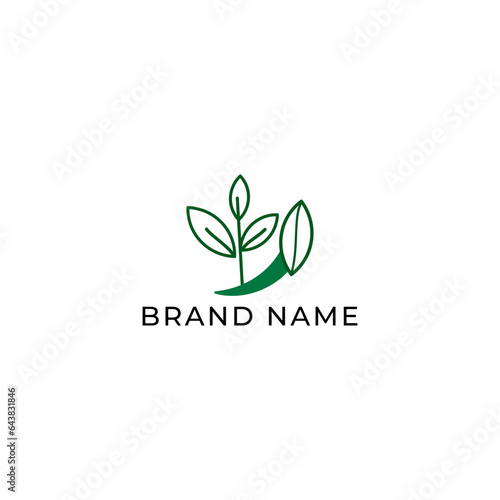 ILLUSTRATION ABSTRACT GEOMETRIC LEAF NATURE. ECO ELEMENT LOGO ICON DESIGN VECTOR FOR YOUR BRAND, BUSINESS