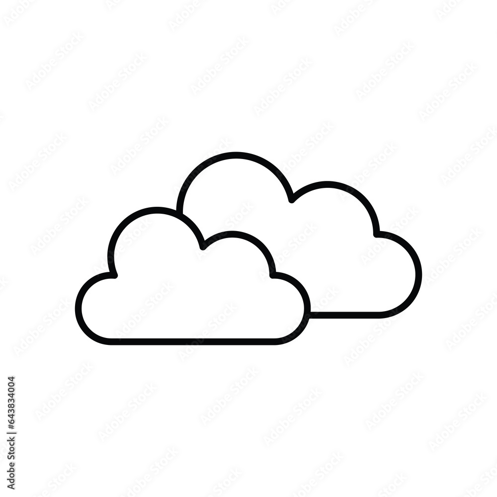Cloud line icon, outline vector flat illustration on white background..eps Cloud line icon, outline vector flat illustration on white background..eps