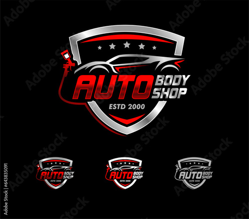 auto body shop logo template paint and body repair