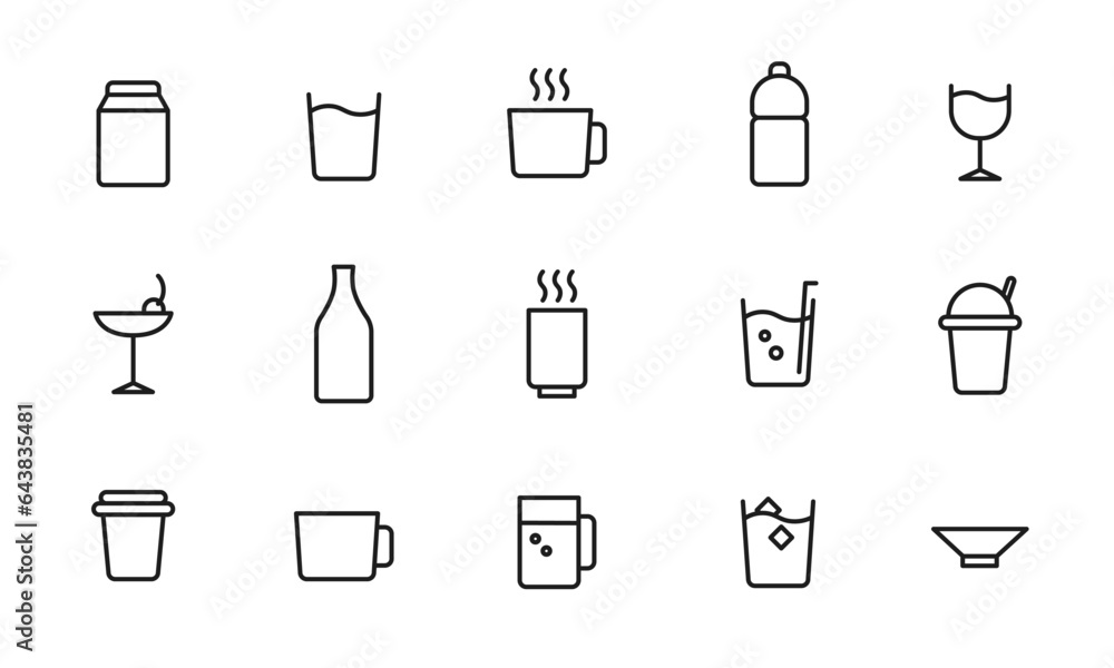 飲料のアイコンセット/飲み物/コーヒー/ジュース/酒/お茶/イラスト/ベクター 飲料のアイコンセット/飲み物/コーヒー/ジュース/酒/お茶/イラスト/ベクター