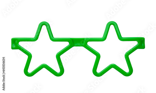 Canvas Print Star shaped green novelty eyeglasses