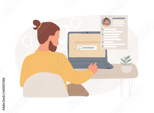 Job seekers isolated concept vector illustration. Job candidate, search for work, find worker, employee profile, career building service, website menu, UI, web element, button vector concept.