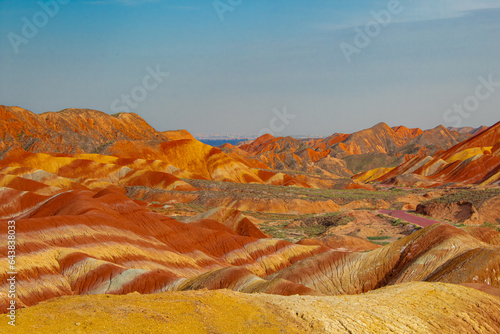 Fantastic View of Rainbow Mountains Geological Park