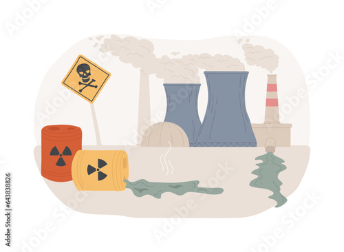 Technological disasters isolated concept vector illustration. Chemical industry disaster, technological catastrophe, industrial catastrophic event, factory accident, environment vector concept.