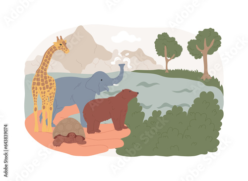 National parks creation isolated concept vector illustration. Tourist destination, environment preservation, natural park, recreational area creation, hiking trail creation vector concept.