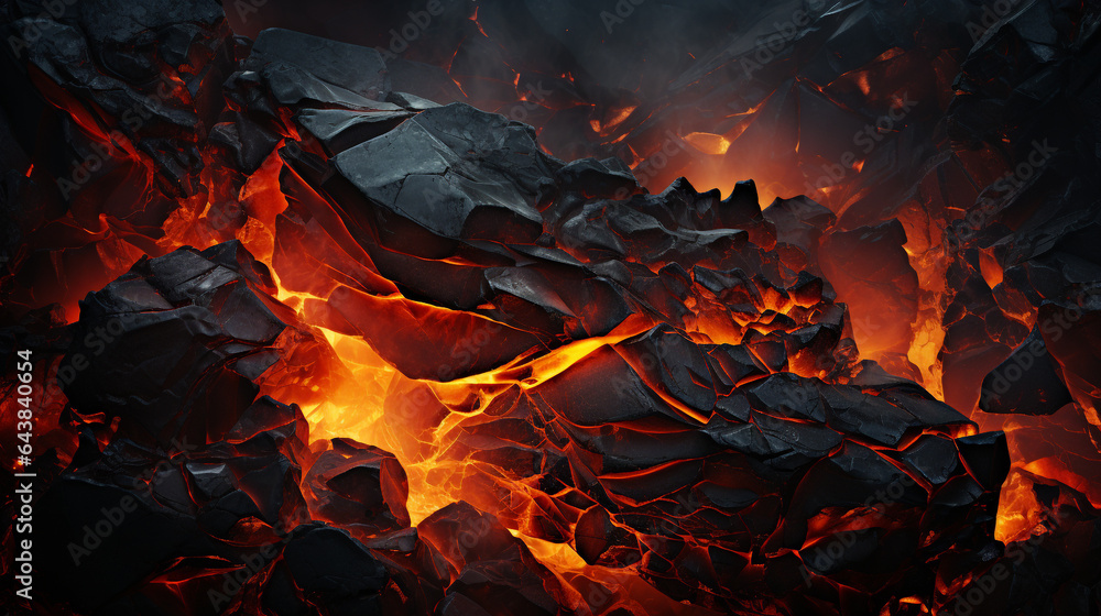 Hot magma background - obrazy, fototapety, plakaty 
