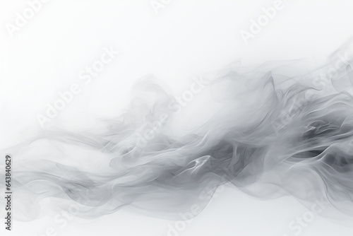 Generative AI Image of Gray Steam Smoke Flow on White Background