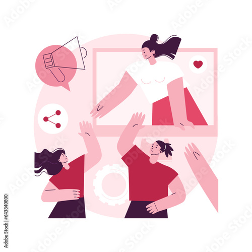 Referral program abstract concept vector illustration. Referral marketing method, friend recommendation, acquire new customer, product promotion, social media influencer, loyalty abstract metaphor.