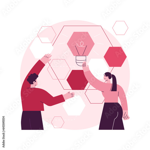 Design structure matrix abstract concept vector illustration. Project visual representation, system analysis, project management, organization team, product component, timeframe abstract metaphor.