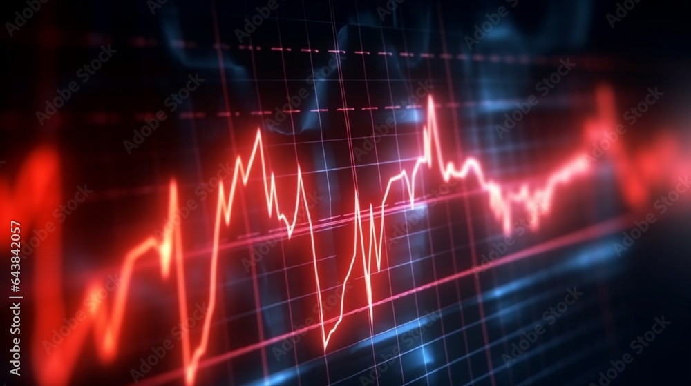 Generative AI : Part of medical stethoscope and electrocardiogram ECG EKG close up Generative AI : Part of medical stethoscope and electrocardiogram ECG EKG close up