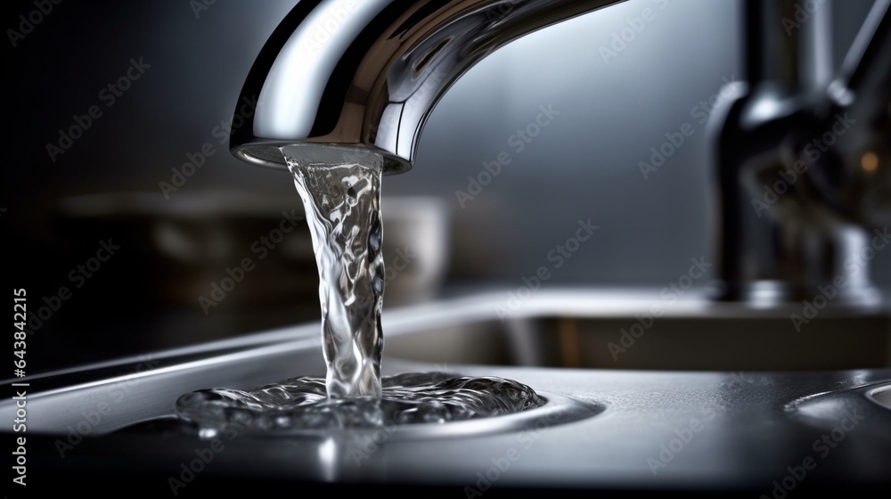 Generative AI : water tap and water dripping from it Generative AI : water tap and water dripping from it