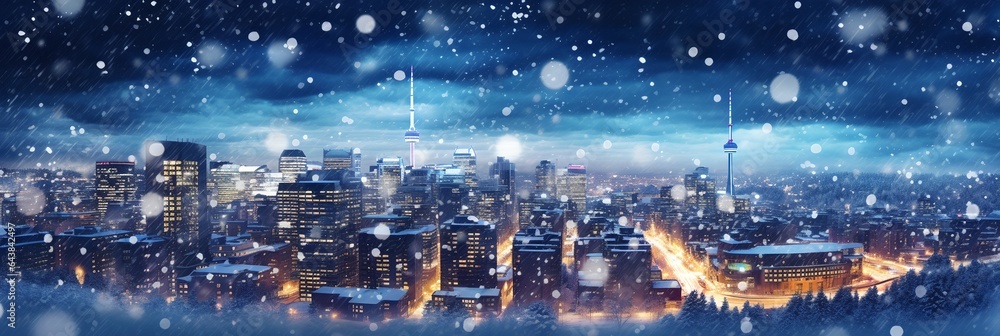 Christmas weather city, generative ai.