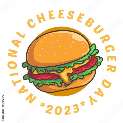national cheeseburger day vector logo