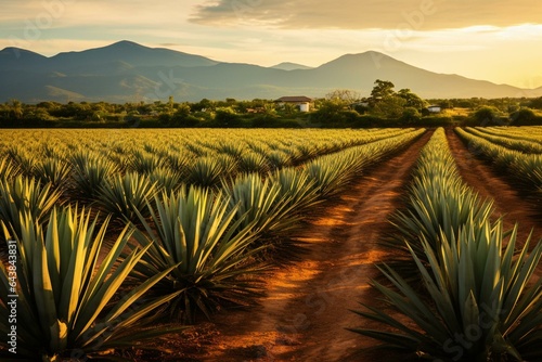 Region known for Tequila production in Jalisco. Generative AI photo