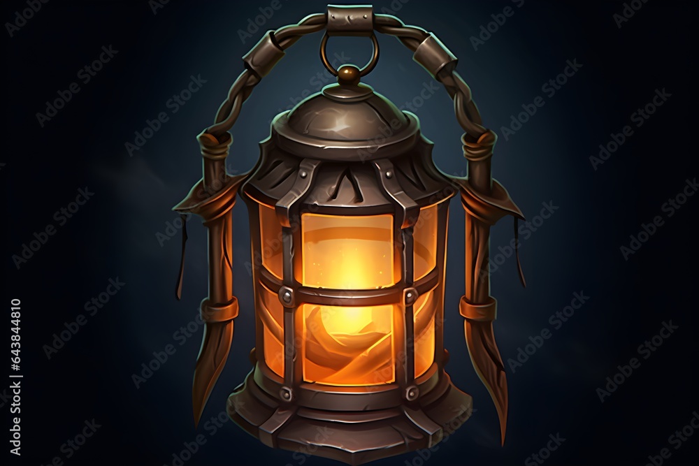 lantern on a black background