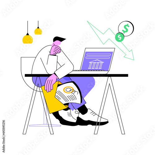 Debt collection letter isolated cartoon vector illustrations. Upset man holds debt collection letter, business crisis, budget problem, have credit commitment, financial failure vector cartoon.