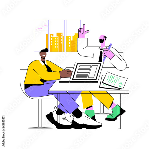 Executive coach isolated cartoon vector illustrations. Businessman talking with executive coach, consultancy time, honing leadership and management skills, self-employed people vector cartoon.