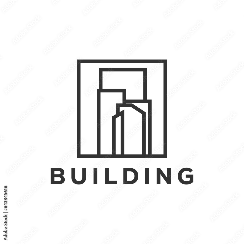 Real estate logo design. House and building vector