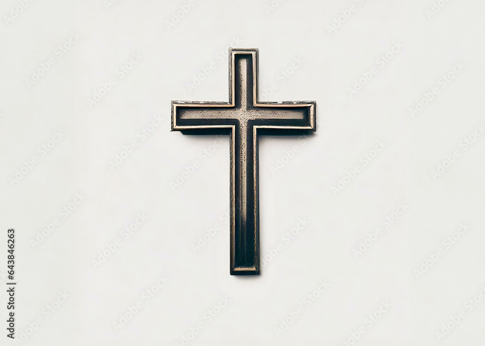 Cross Against a White Background