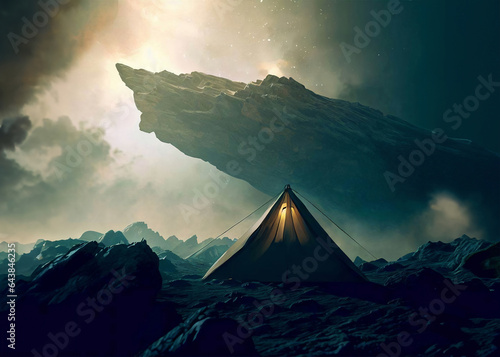 Tent Camping in Deep Space © Nurple Art