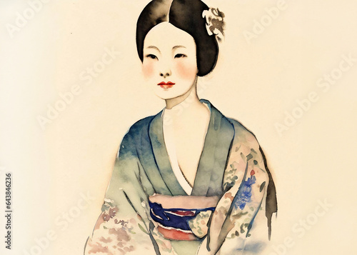 Ukiyo-e Style Art of a Women