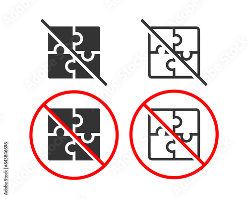 No jigsaw puzzle icon. Illustration vector