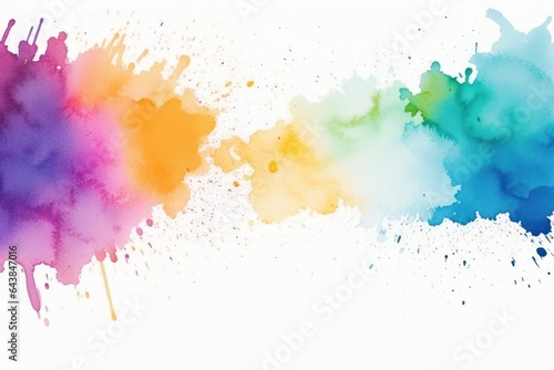 Colorful Watercolor Splashes Background. Abstract Art with Textured Grunge Elements on Paper.